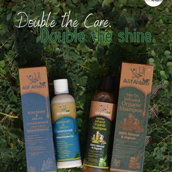 Alif Ahlam Herbs Infused Shmpoo + Hair Conditioner Sulphate & Paraben Free